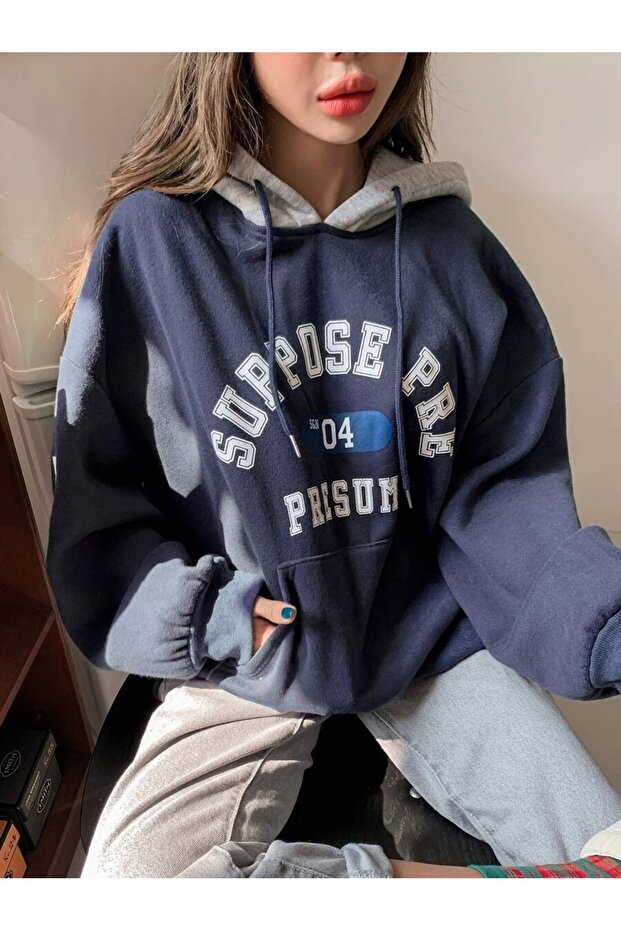 Unisex Suppose Pre Printed Gray Hooded Sweatshirt