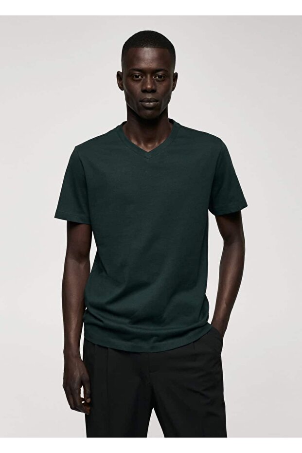 V yaka basic tişört - 1