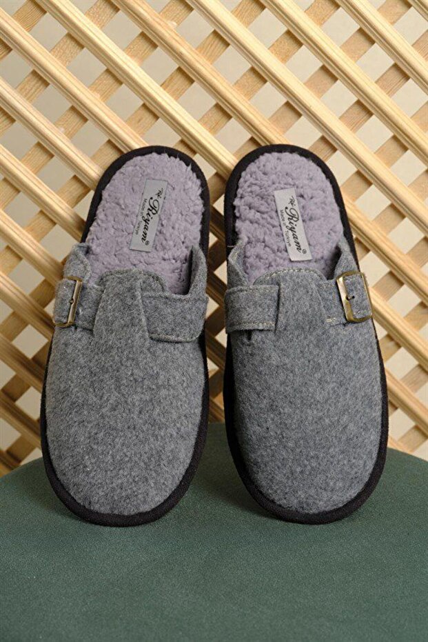 Buckle Felt Fabric Men's Groom Dowry Slippers