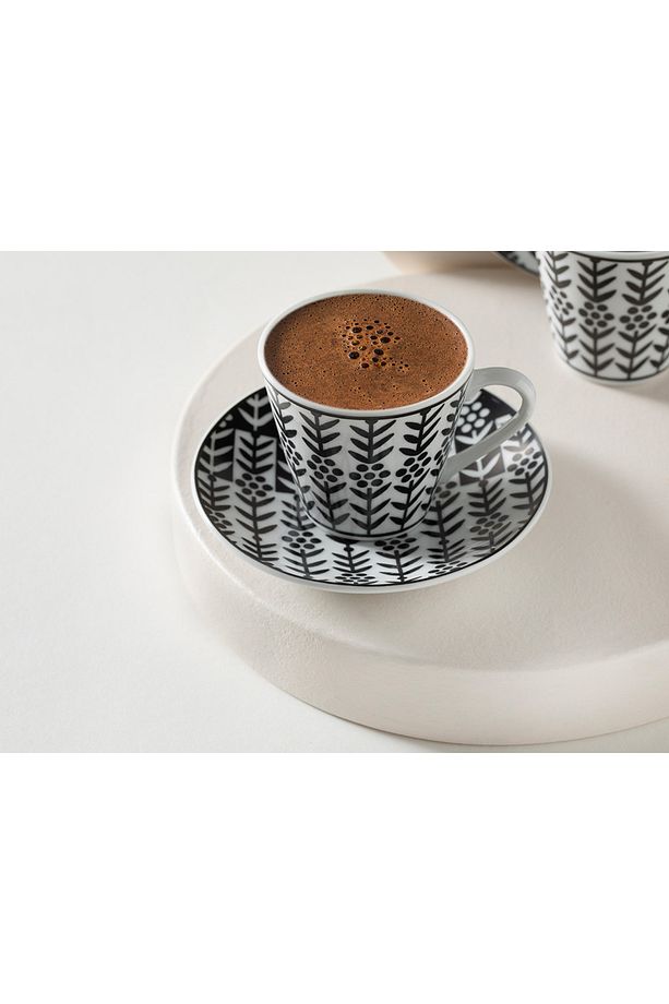 Kahve Fincan Takımı Sunline 4 Parça 2 Kişilik Kahve Fincan Takımı 80 Ml Siyah - 2