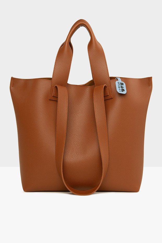 Tan Women's Double-Strap Textured Large Tote Bag M000008166