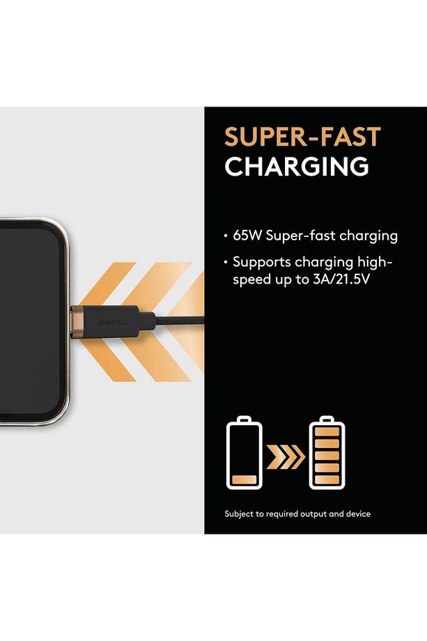 1m Lightning to USB-C Örgülü Şarj Kablosu - Siyah - 3