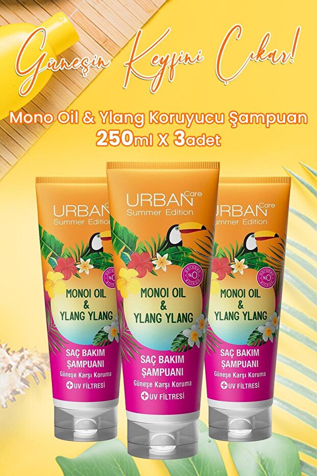 Monoi Oil Ylang 250 ml Protective Shampoo - 3 Pieces