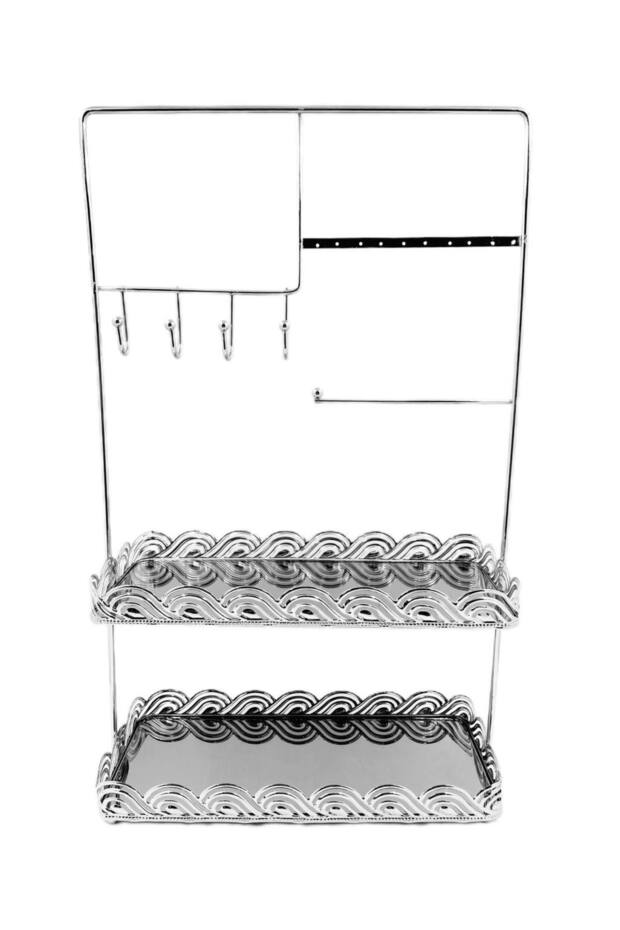 Jewelry, Makeup, Earrings, Necklace, Buckle Organizer 2-Tier Glass Stand