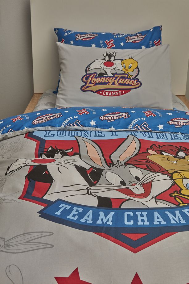 Looney Tunes Team Champs %100 Pamuk Tek Kişilik Nevresim Takımı - 3