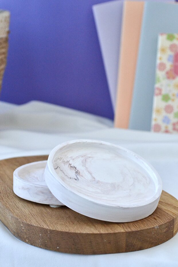 قاعدة أكواب مزدوجة منقوشة بالرخام - 3