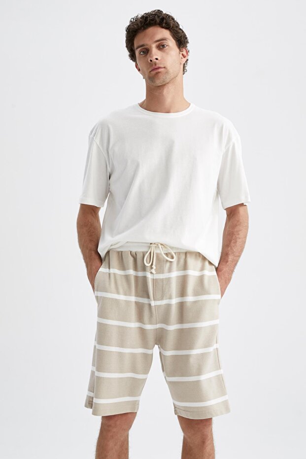 Comfort Fit Striped Cotton Shorts X3219az22sm