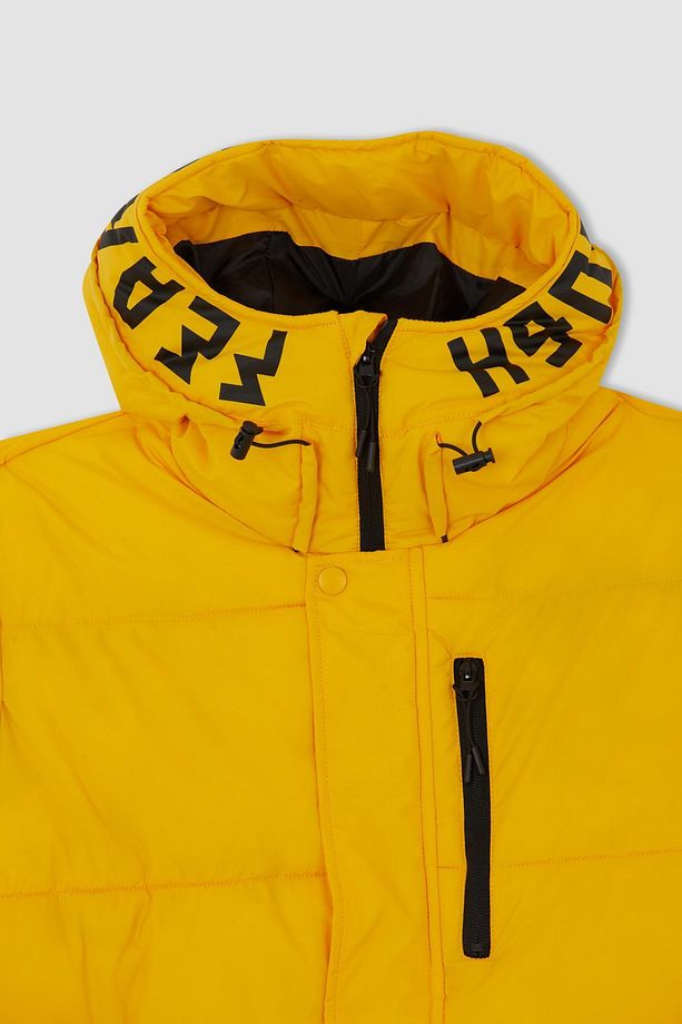 Regular Fit Dik Yaka su Itici Isı Yalıtımlı Warmtech şişme Mont - 8