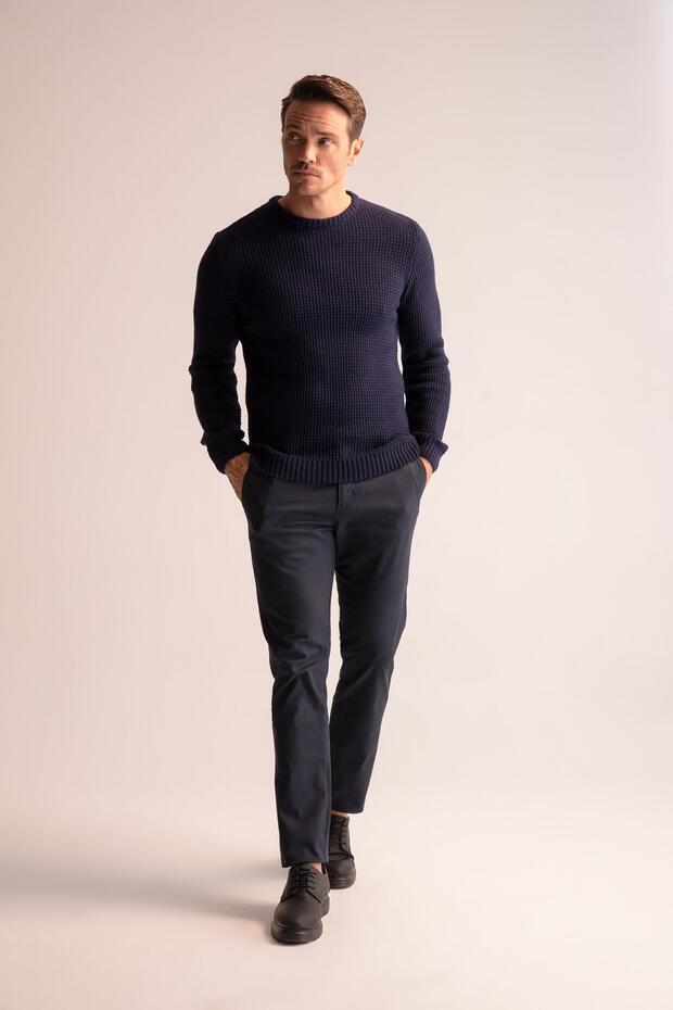 Regular Fit Bisiklet Yaka Triko Kazak - 2
