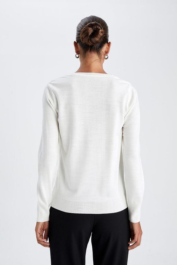 Regular Fit Bisiklet Yaka Ekstra Yumuşak Kaşmir Dokulu Basic Kazak F7091az22wn - 7