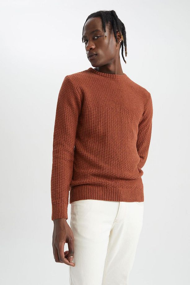 Regular Fit Bisiklet Yaka Triko Kazak - 8