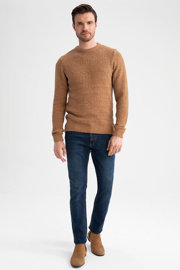 Regular Fit Bisiklet Yaka Triko Kazak - 7