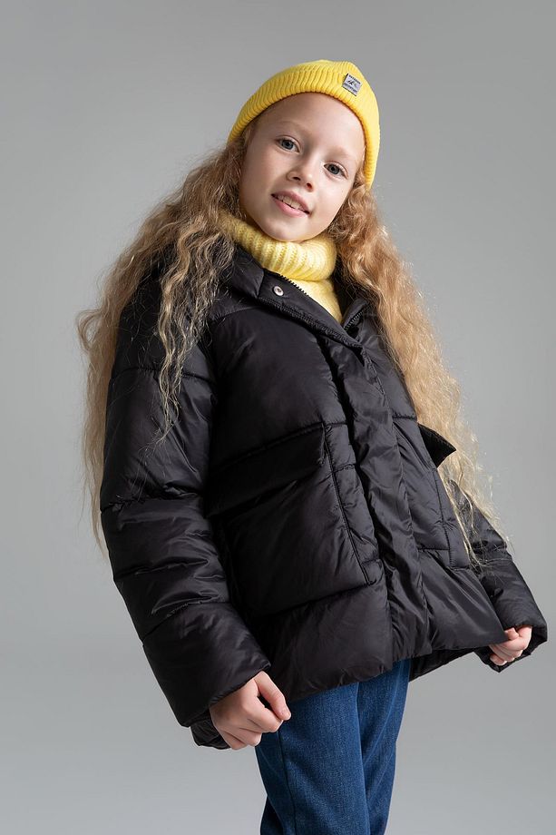 Kız Çocuk Polar Astarlı Kapüşonlu Puffer Şişme Mont - 3