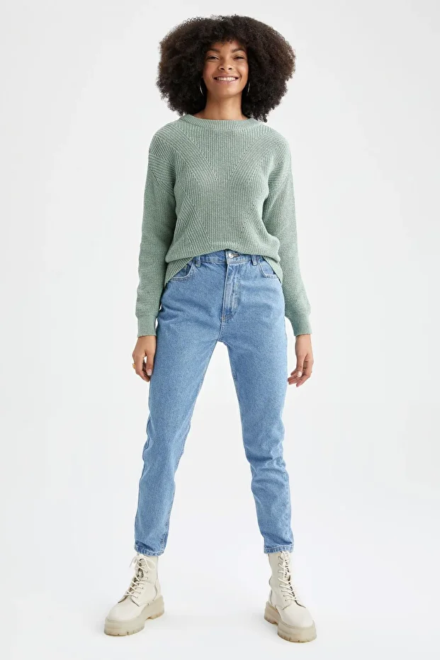 Regular Fit Basic selanik Örgülü Triko Kazak H6905az22au - 2