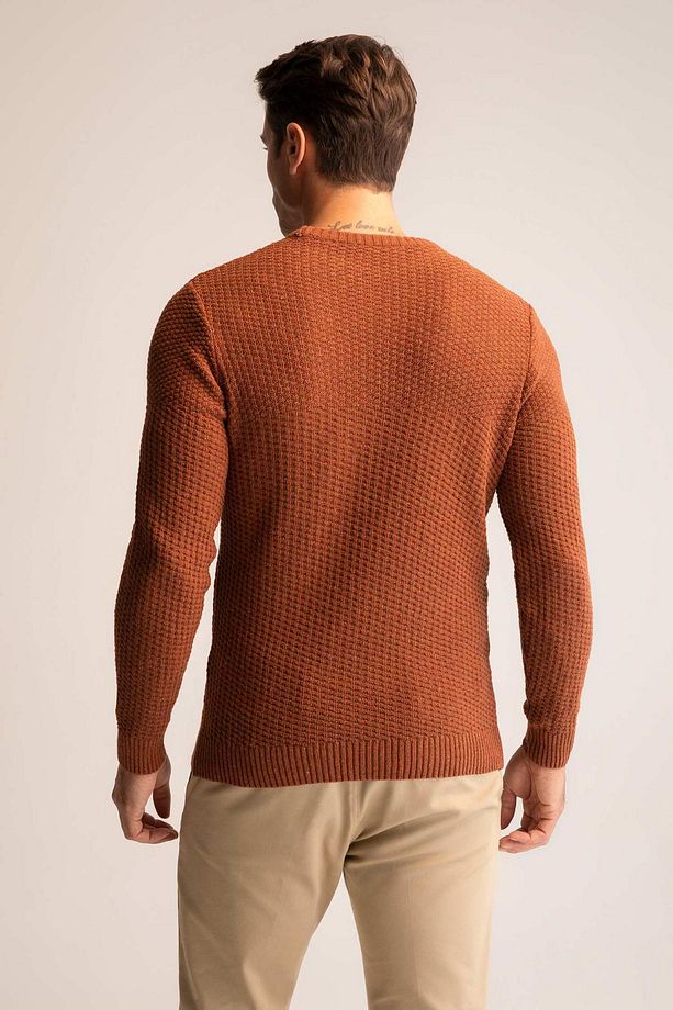 Regular Fit Bisiklet Yaka Triko Kazak - 5
