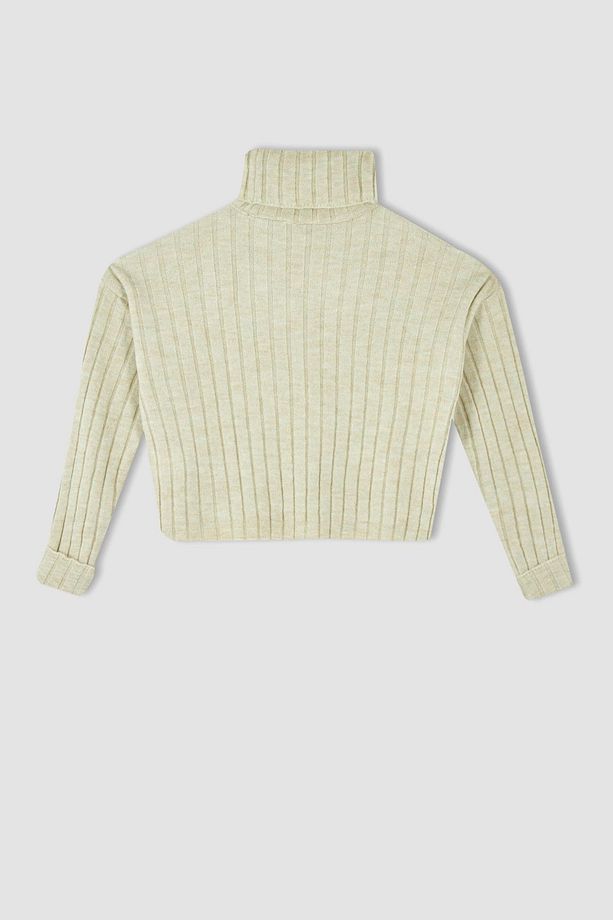 Balıkçı Yaka Oversize Fit Ekstra Yumuşak Crop Kazak - 8