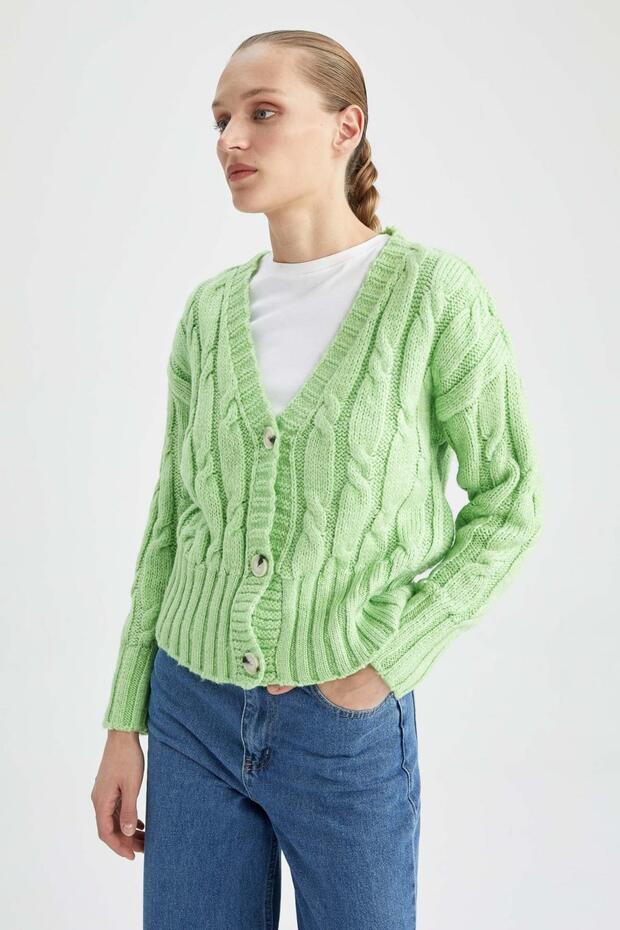 Regular Fit V Yaka Hırka Y1593az22wn - 5