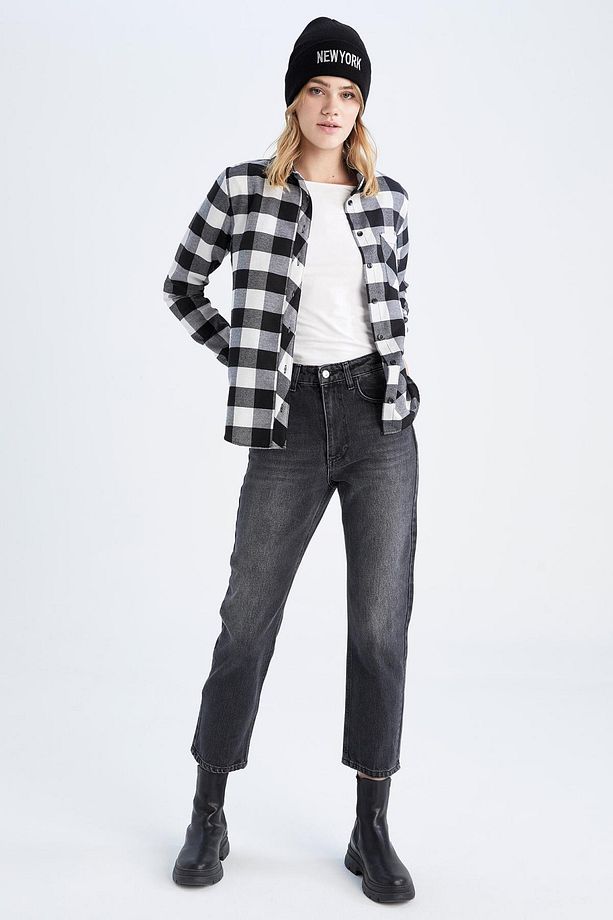 Regular Fit Kareli Uzun Kollu Gömlek V3003az22au - 7