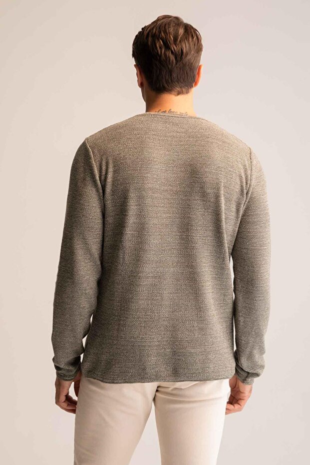 Regular Fit Bisiklet Yaka Triko Kazak - 6