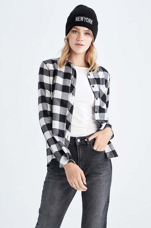 Regular Fit Kareli Uzun Kollu Gömlek V3003az22au - 6