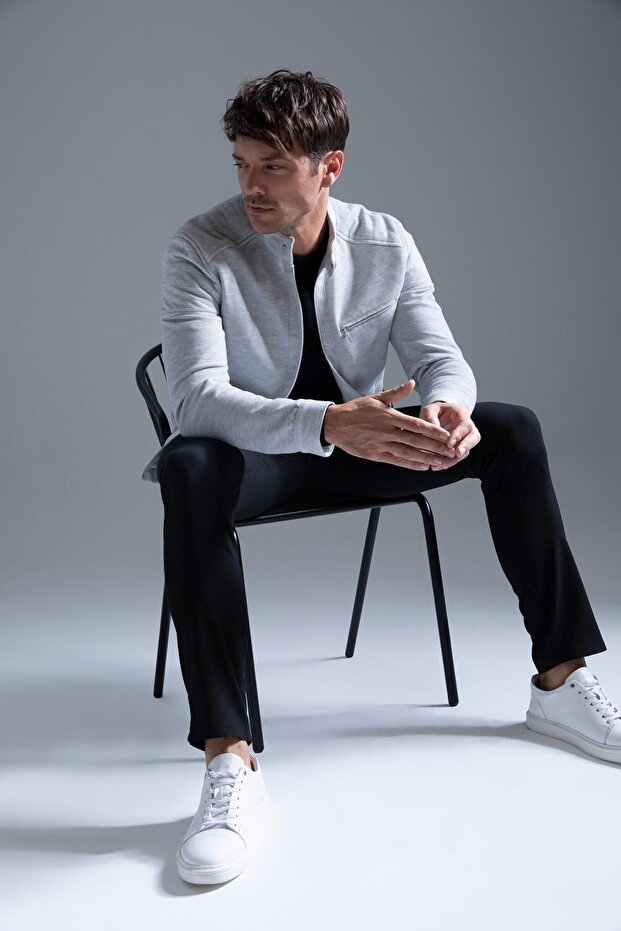 Slim Fit Stand Collar Coat
