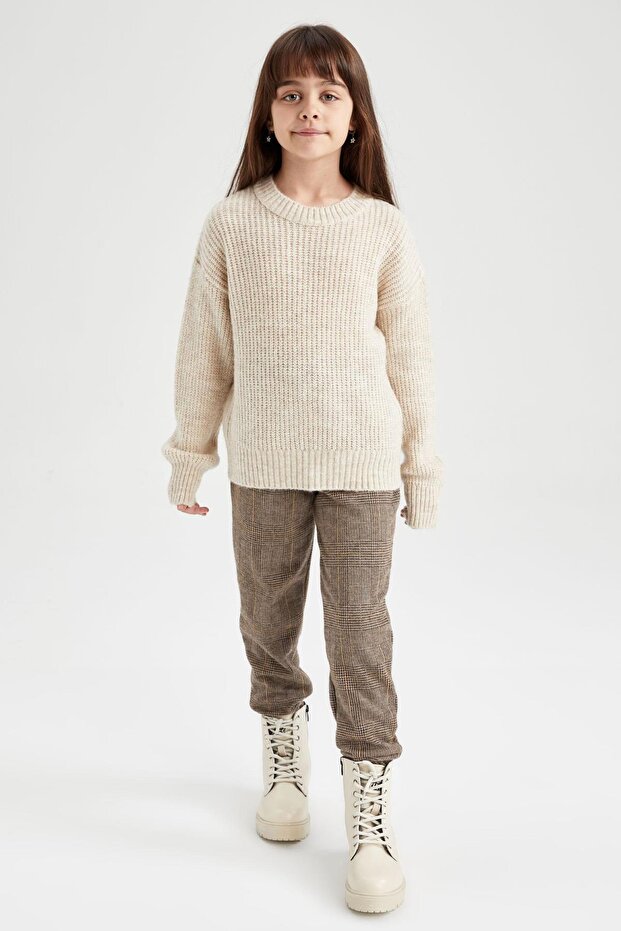 Dívčí kostkované tepláky Jogger - 2