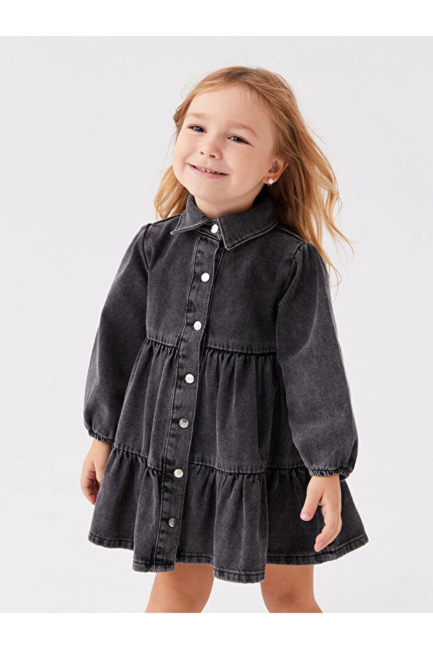 LCW baby Basic Long Sleeve Baby Girl Jean Dress