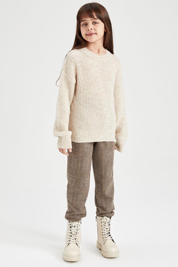 Dívčí kostkované tepláky Jogger - 3
