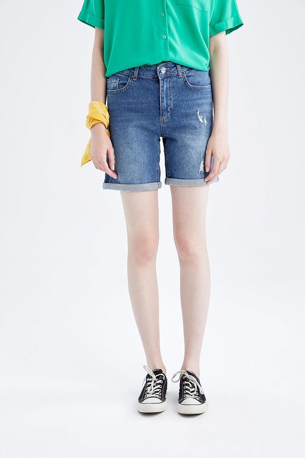 Kadın Sürdürülebilir Mini Jean Şort - 1