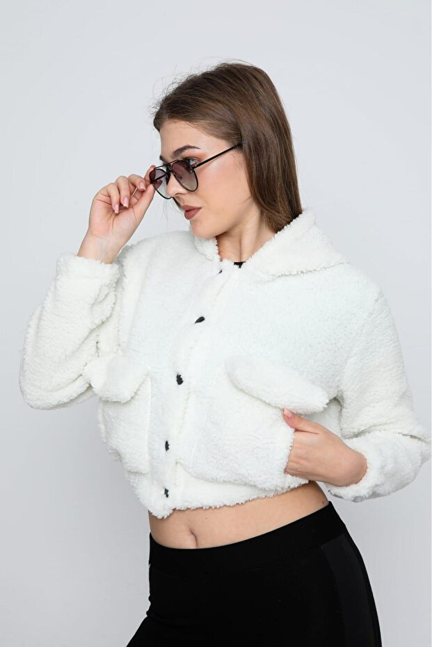 Trend Crop Peluş Mont Krop - 3