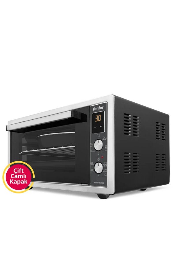 4559 Pop-up Düğme Dijital Turbo Inox 45 Lt Çift Cam Midi Fırın - 2