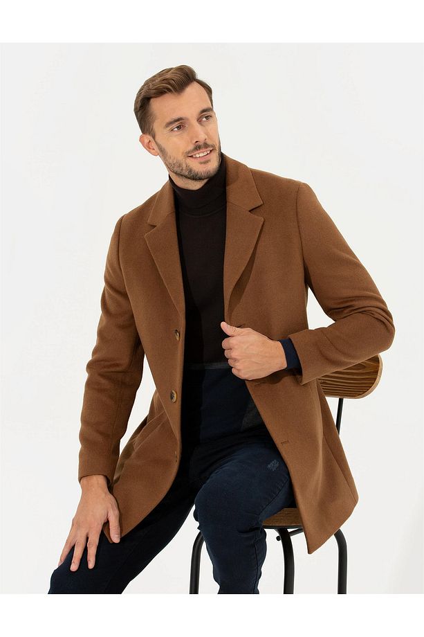 Camel Ex. Slim Fit Kaşe Kaban 1500570 - 2