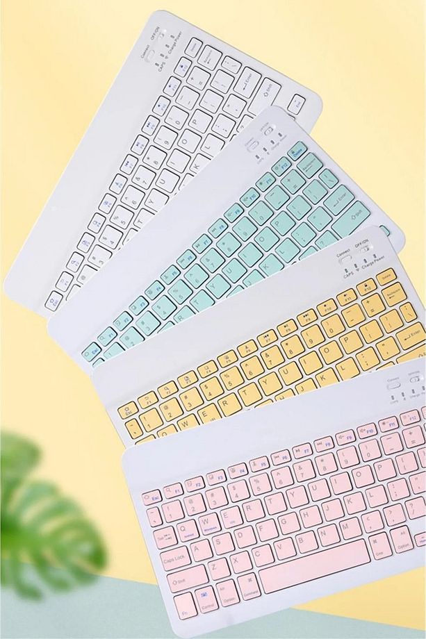 Galaxy Tab S9 FE Uyumlu Kablosuz Bluetooth Klavye+Mouse Set - 4