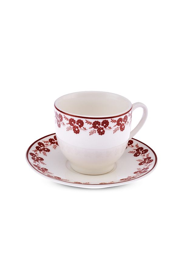 Casy New Bone 2 Kişilik Kahve Fincan Takımı 90 ml Bordo - 6