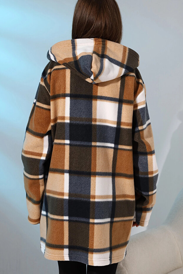 Plaid Pattern Fleece Jacket - 5