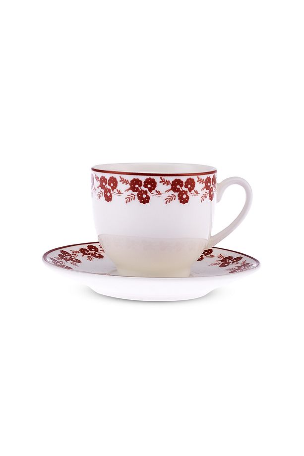 Casy New Bone 2 Kişilik Kahve Fincan Takımı 90 ml Bordo - 5