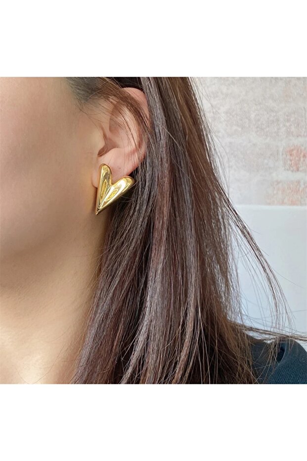 Çelik kalp küpe - 3