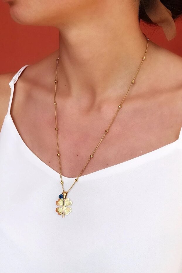 4 أوراق البرسيم السائبة سلسلة قلادة - 1