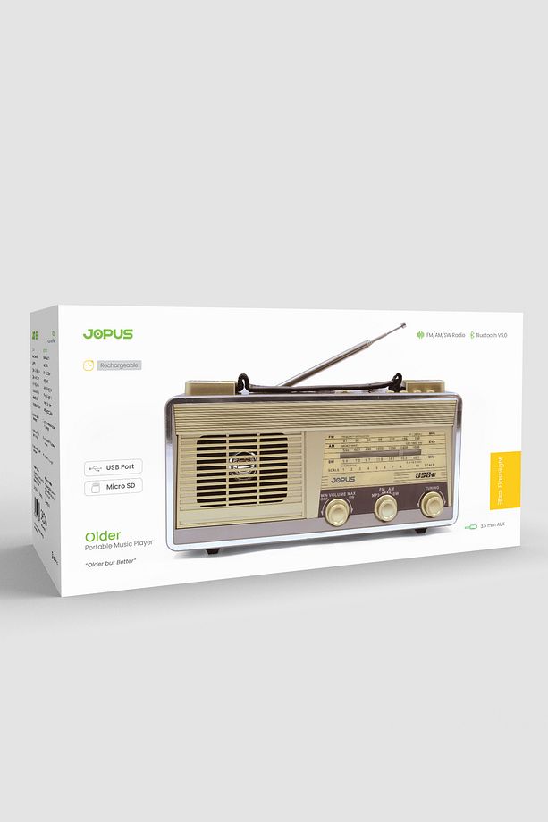 Nostaljik Görünümlü El Fenerli Radyolu Bluetooth Hoparlör Older - 5