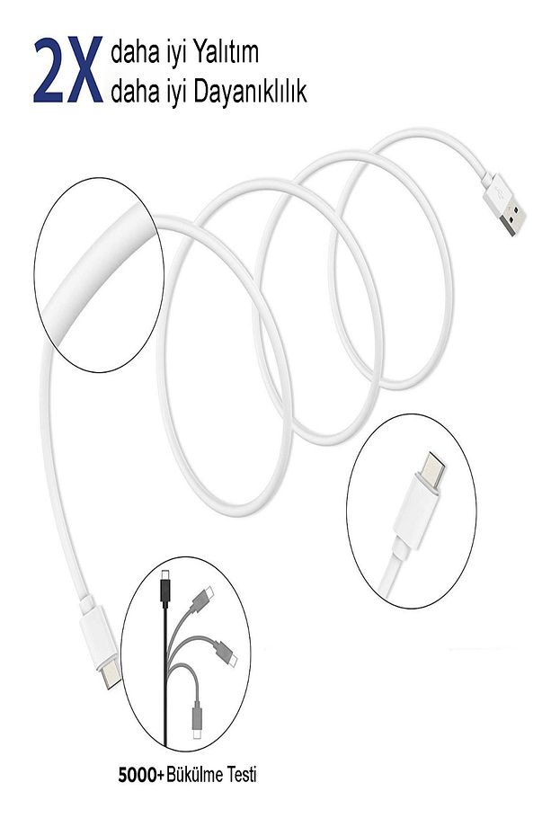 Type-c 6 Amper Hızlı Şarj ve Data Kablosu 1 Metre - 3
