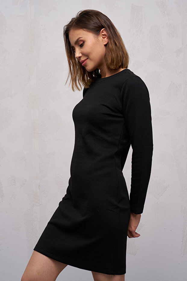 Rochie de damă cu mânecă lungă cu decolteu - 3