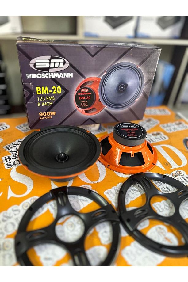BOŞMAN 20 CM MERMİ GÖBEK 1 TAKIM 2 ADET MİDRANGE 900 WAT 125 RMS - 7
