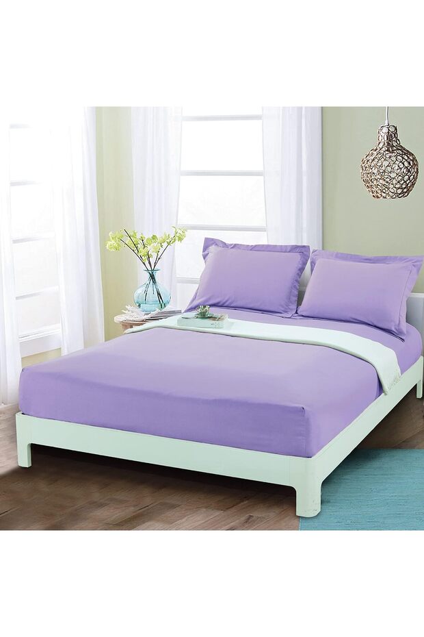 طقم ملاءات قطنية مطاطية مفردة مزدوجة مقاس كينج 57 سلك مقاس القماش أبيض اللون
