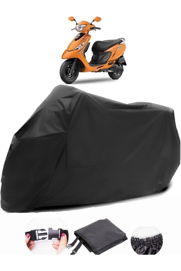 TVS Scooty Zest 110 Black Motorcycle Tarpaulin Waterproof Durable Fabric