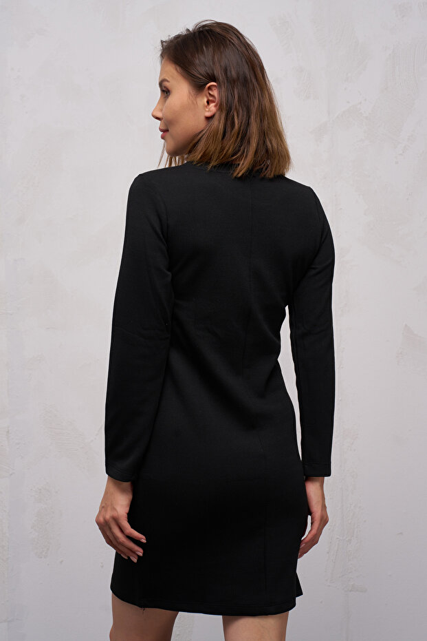 Rochie de damă cu mânecă lungă cu decolteu - 4