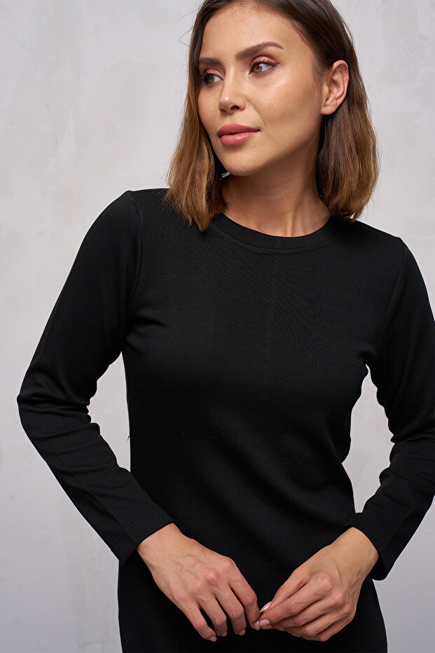 Rochie de damă cu mânecă lungă cu decolteu - 5