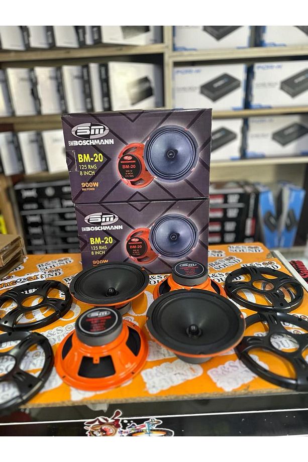 BOŞMAN 20 CM MİDRANGE 2 TAKIM 4 ADET MERMİ GÖBEK 900 WAT 125 RMS KAPAKLI - 3
