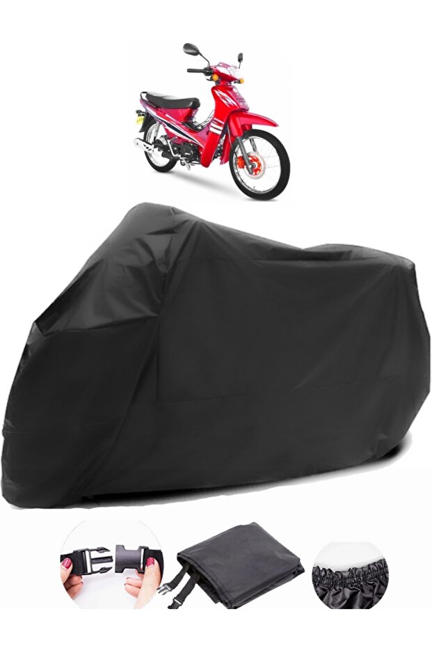 Yuki YK100-7 compatible Pasha-S Black Motorcycle Tarpaulin Waterproof Durable Fabric