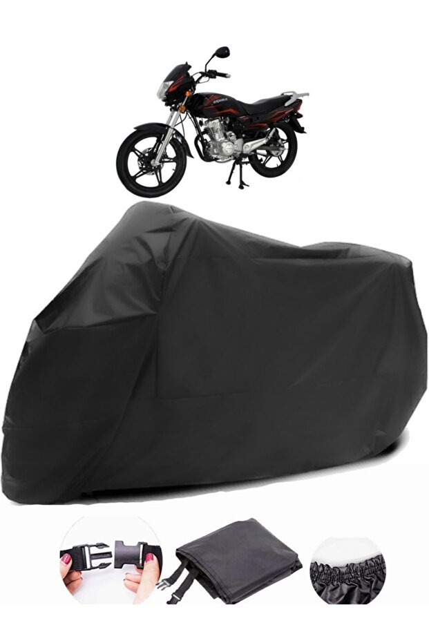 Mondial 125 MX Grumble Back Bag Compatible Black Motorcycle Tarpaulin Waterproof Durable Fabric