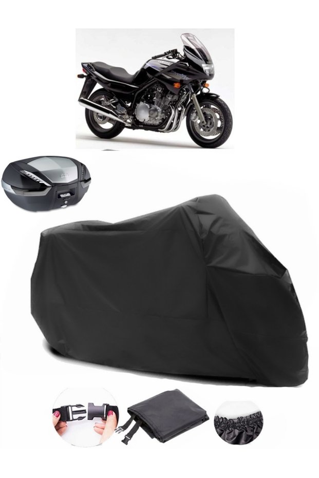 Yamaha XJ 900 Diversion Rear Bag Compatible Black Motorcycle Tarpaulin Waterproof Durable Fabric